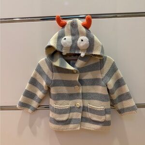 GAP Baby Monster Garter Hoodie Sweater Cardigan. Perfect for Halloween 3-6 month